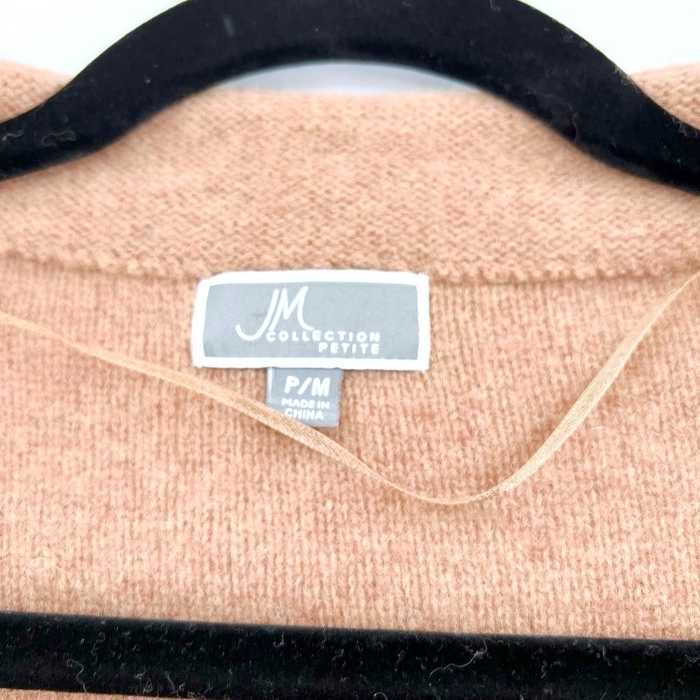 JM Collection Women's 100# wool 3/4 Sleeve Cardigan size M Petite - Picture 10 of 14